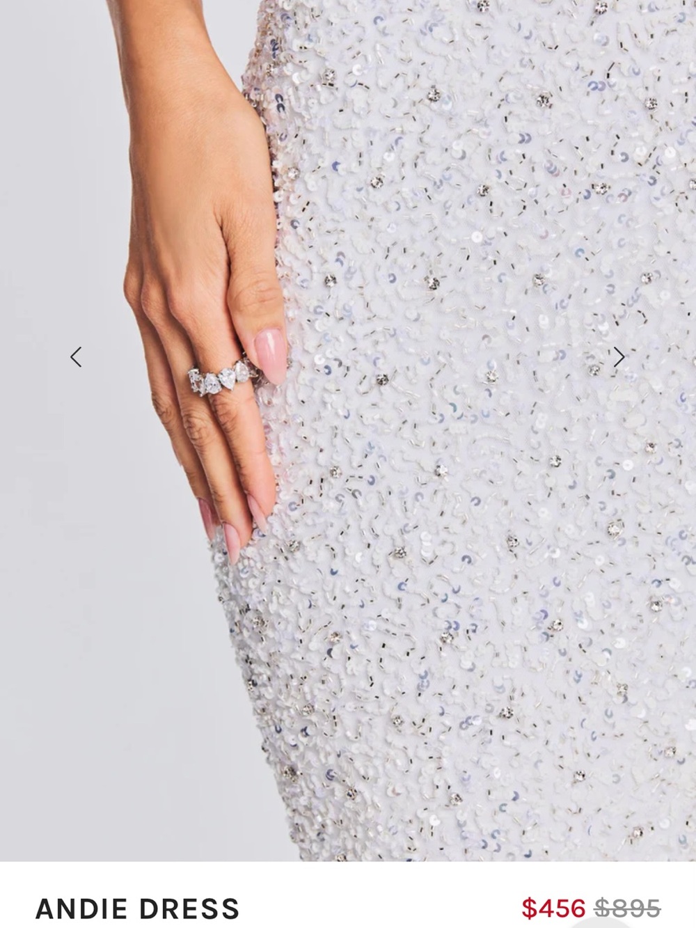 Retrofete White Beaded Midi Dress - Picture 2 of 3
